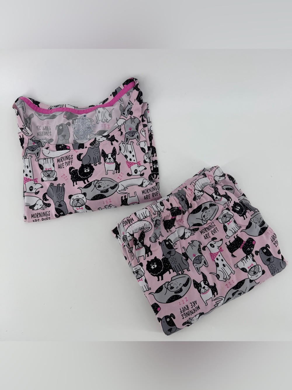 Secret Treasures Pajama Set Plus 2X 3X Pink Mornings Are Ruff Pug French Bulldog